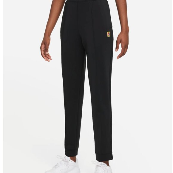 NIKE NikeCourt Dri-FIT Black Heritage Tennis Knit Sport Slim Fit Athletic Pants - Picture 8 of 14